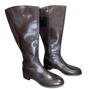 Etienne Aigner Costa‎ Brown Chocolate Leather Riding Boots Size 9.5 New